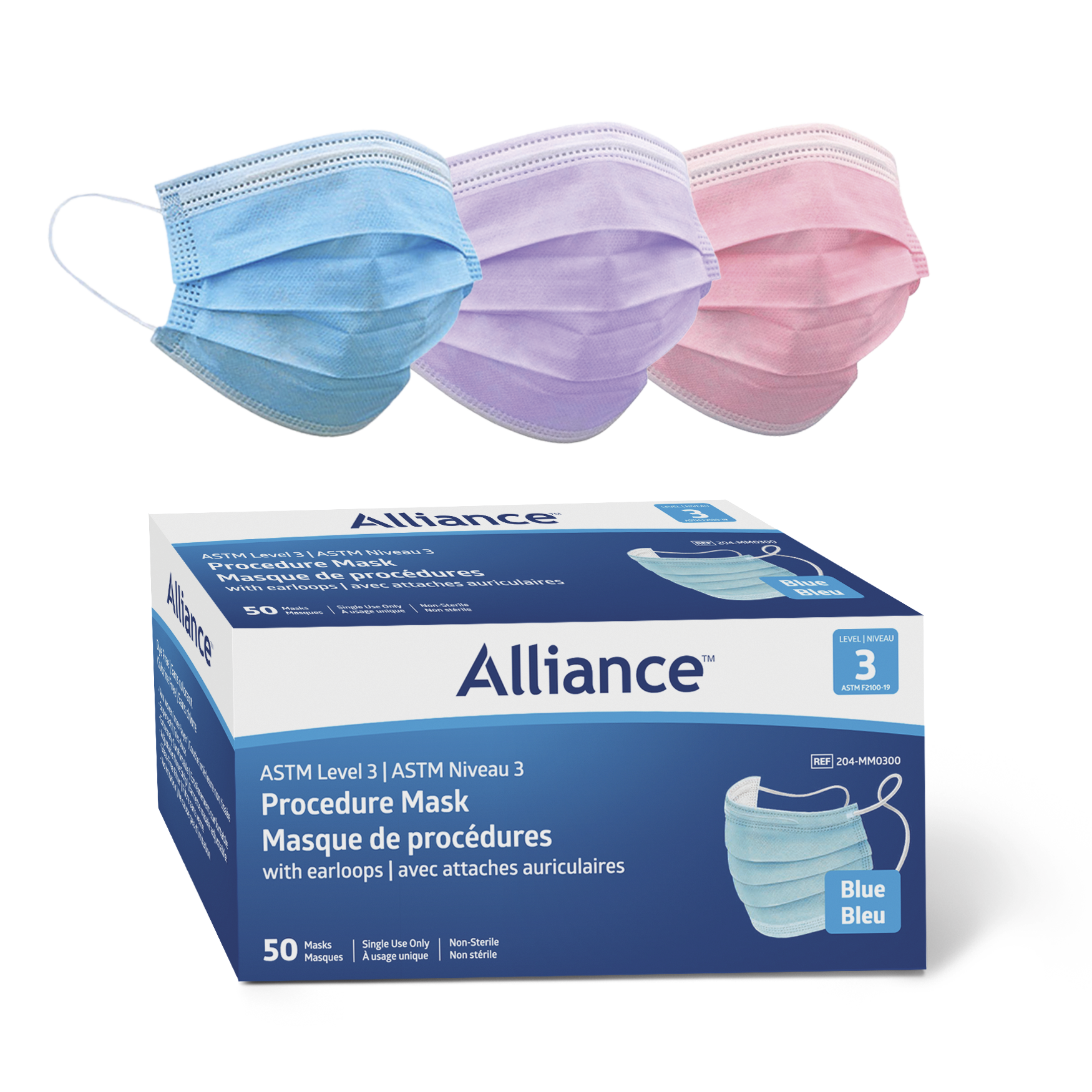 Image MASQUE PROCÉDURE AURICULAIRE MEDLINE-MÉDI-SÉLECT BLEU N3